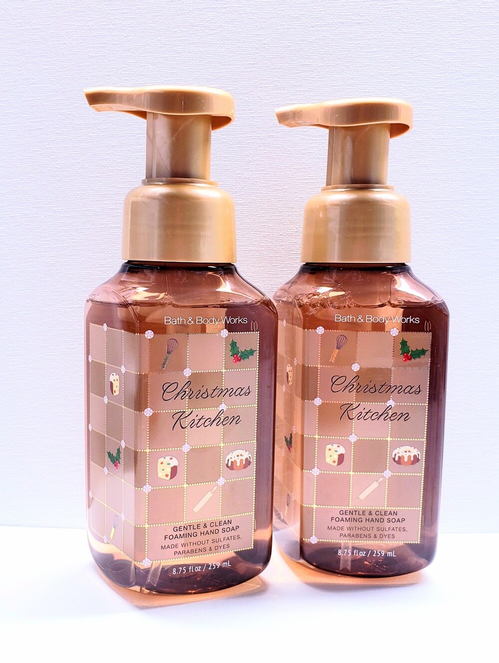 Bath & Body Works CHRISTMAS KITCHEN Gentle Foaming Hand Soap, 8.75 oz - 2 pcs